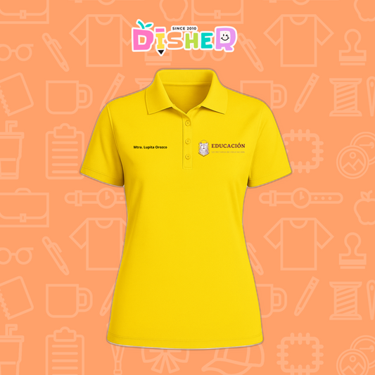 PBD-D-096: Polo Bordada Dry Fit Dama I Educación