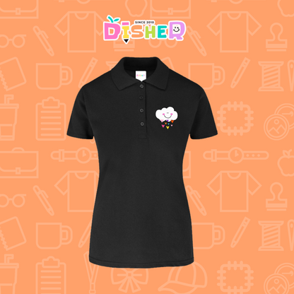 PBY-D-0022: Polo Bordada 50/50 Dama I Nube corazones