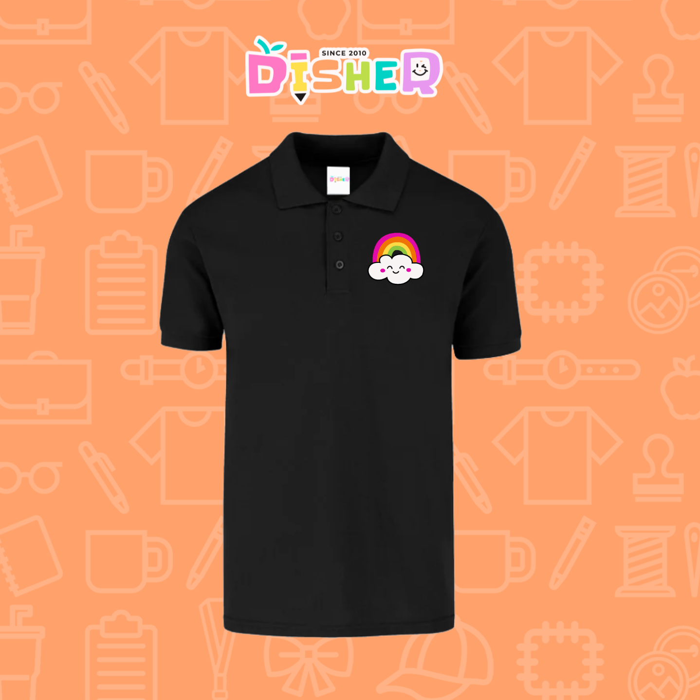 PBY-C-0017: Polo Bordada 50/50 Caballero I Nube Arcoíris