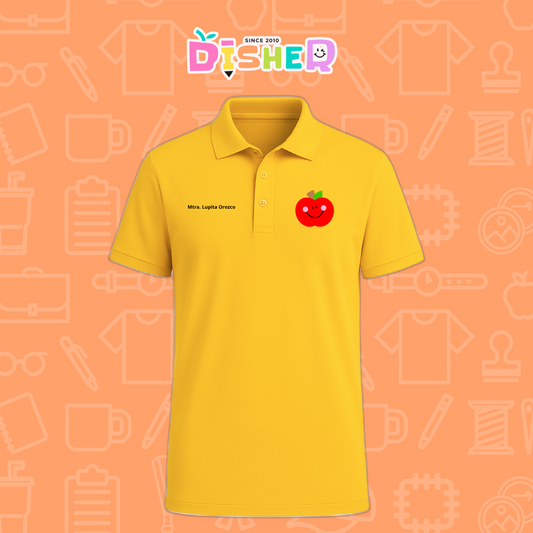 PBD-C-0030: Polo Bordada Dry Fit Caballero I Smile Apple