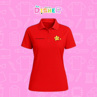 PBD-D-046: Polo Bordada Dry Fit Dama I Estrellitas
