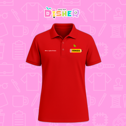 PBD-C-0085: Polo Bordada Dry Fit Caballero I Manzana primaria