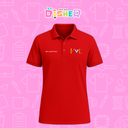 PBD-C-0074: Polo Bordada Dry Fit Caballero I  Love libro
