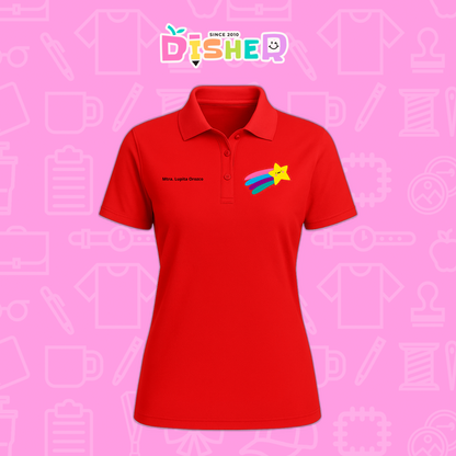 PBD-D-019: Polo Bordada Dry Fit Dama I Estrella fugaz