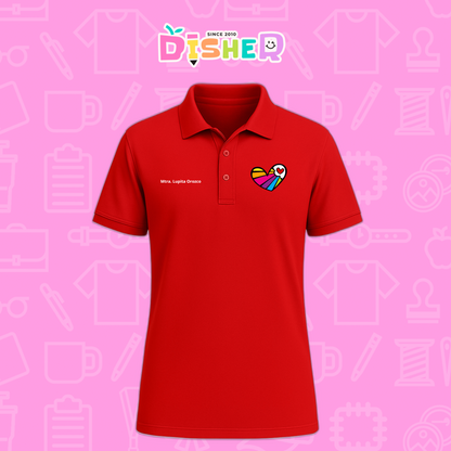 PBD-C-0073: Polo Bordada Dry Fit Caballero I  Corazón lineas