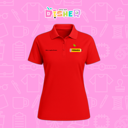 PBD-D-085: Polo Bordada Dry Fit Dama I Manzana primaria