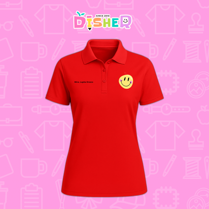 PBD-D-021: Polo Bordada Dry Fit Dama I Happy face