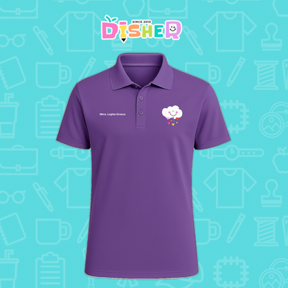 PBD-C-0022: Polo Bordada Dry Fit Caballero I Nube corazones