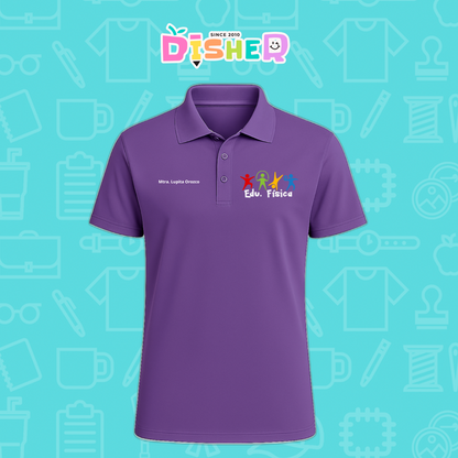 PBD-C-0092: Polo Bordada Dry Fit Caballero I Corazón papel preescolar
