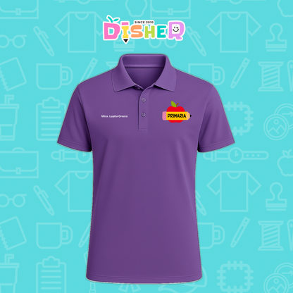 PBD-C-0086: Polo Bordada Dry Fit Caballero I Teacher rainbow