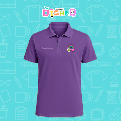 PBD-C-0025: Polo Bordada Dry Fit Caballero I Arcoíris corazón