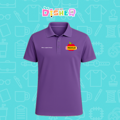 PBD-C-0084: Polo Bordada Dry Fit Caballero I Manzana preescolar