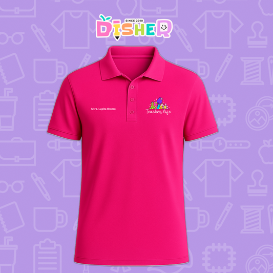 PBD-C-0039: Polo Bordada Dry Fit Caballero I Teacherlife