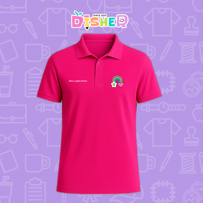 PBD-C-0025: Polo Bordada Dry Fit Caballero I Arcoíris corazón
