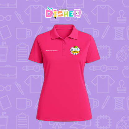 PBD-D-092: Polo Bordada Dry Fit Dama I Corazón papel preescolar