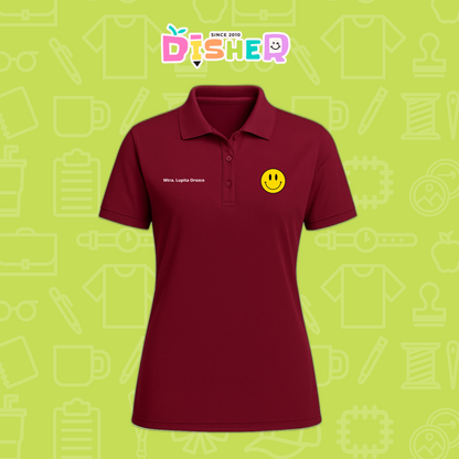 PBD-D-084: Polo Bordada Dry Fit Dama I Manzana preescolar