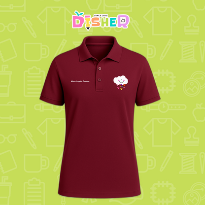 PBD-C-0022: Polo Bordada Dry Fit Caballero I Nube corazones