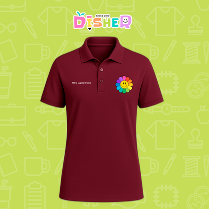 PBD-C-0018: Polo Bordada Dry Fit Caballero I Flor de colores