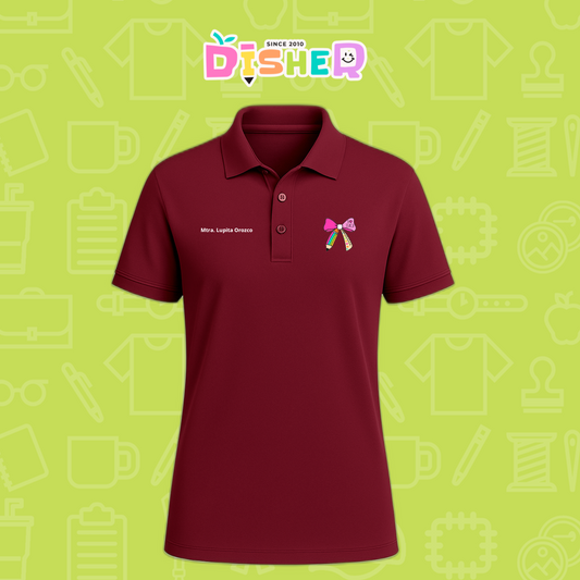 PBD-C-0040: Polo Bordada Dry Fit Caballero I Moño arcoiris