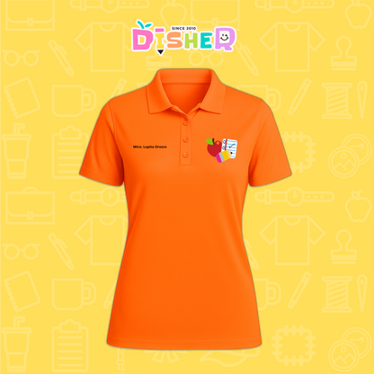 PBD-D-088: Polo Bordada Dry Fit Dama I Útiles manzana lápiz