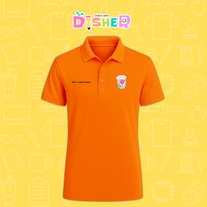 PBD-C-0041: Polo Bordada Dry Fit Caballero I Cafe flores