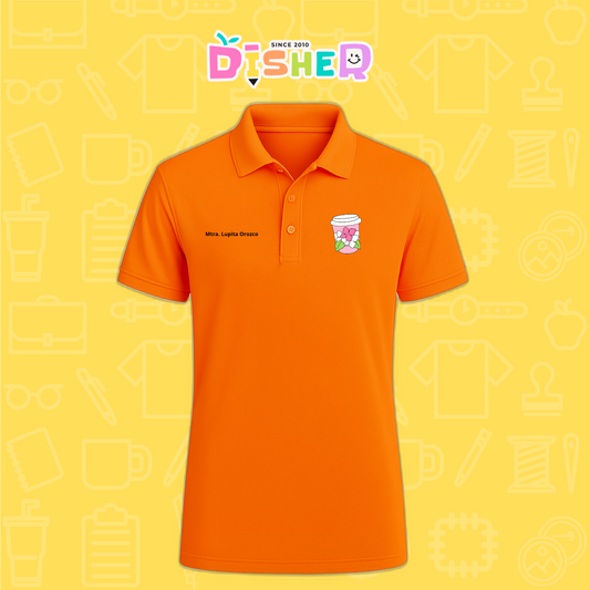 PBD-C-0041: Polo Bordada Dry Fit Caballero I Cafe flores