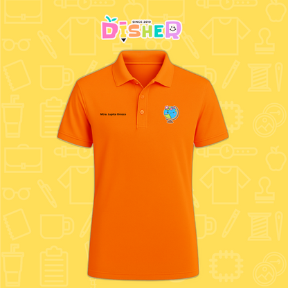 PBD-C-0038: Polo Bordada Dry Fit Caballero I Mundo con flores