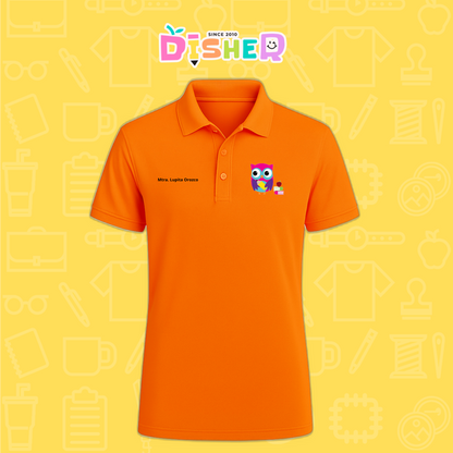 PBD-C-0098: Polo Bordada Dry Fit Caballero I Búho rosa