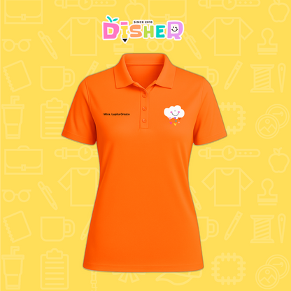PBD-D-022: Polo Bordada Dry Fit Dama I Nube corazones
