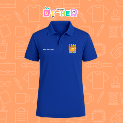 PBD-C-0015: Polo Bordada Dry Fit Caballero I Crayones flor