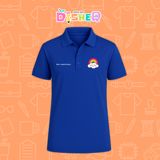 PBD-C-0017: Polo Bordada Dry Fit Caballero I Nube arcoíris