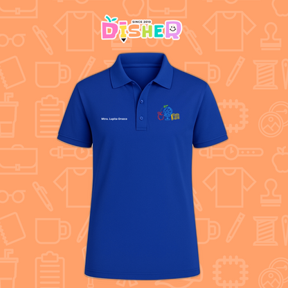 PBD-C-0071: Polo Bordada Dry Fit Caballero I  Globo terráqueo trazos