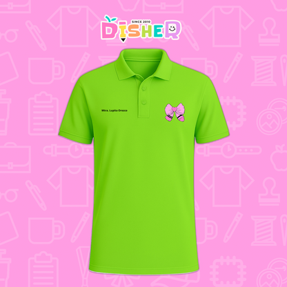 PBD-C-009: Polo Bordada Dry Fit Caballero I Moño rosa clayón