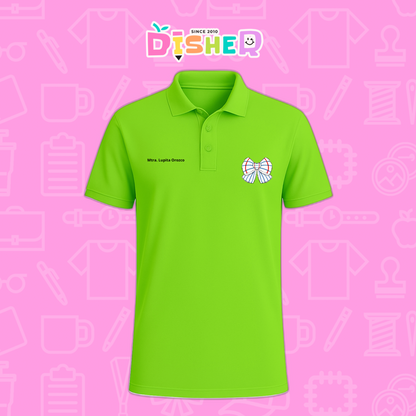 PBD-C-0010: Polo Bordada Dry Fit Caballero I Moño rayas papel