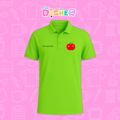 PBD-C-0030: Polo Bordada Dry Fit Caballero I Smile Apple