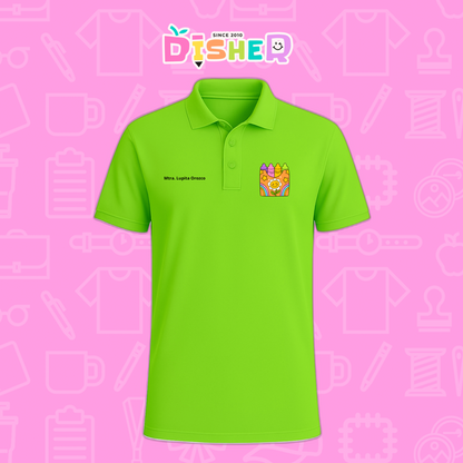 PBD-C-0015: Polo Bordada Dry Fit Caballero I Crayones flor