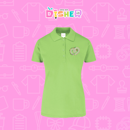 PBY-D-0013: Polo Bordada 50/50 Dama I Corazón lápiz tonos pastel