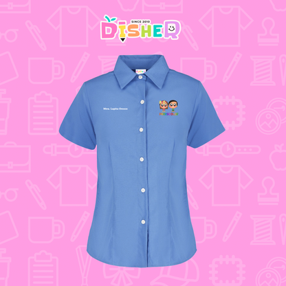 CBGC-D-002 Camisa Bordada Gabardina Manga Corta Dama  I Starcitos preescolar