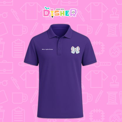 PBD-C-0010: Polo Bordada Dry Fit Caballero I Moño rayas papel