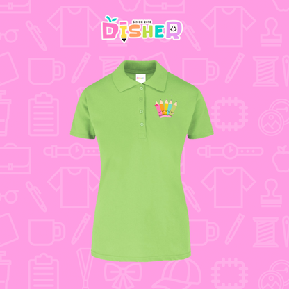 PBY-D-0042: Polo Bordada 50/50 Dama I Amigas crayolas