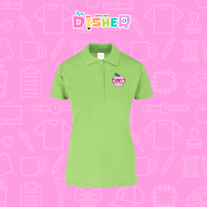 PBY-D-0050: Polo Bordada 50/50 Dama I Manzana lentes