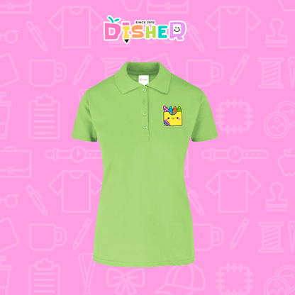 PBY-D-0016: Polo Bordada 50/50 Dama I Cajita crayola
