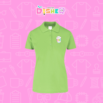 PBY-D-0057: Polo Bordada 50/50 Dama I Lápiz nube