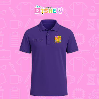 PBD-C-0015: Polo Bordada Dry Fit Caballero I Crayones flor