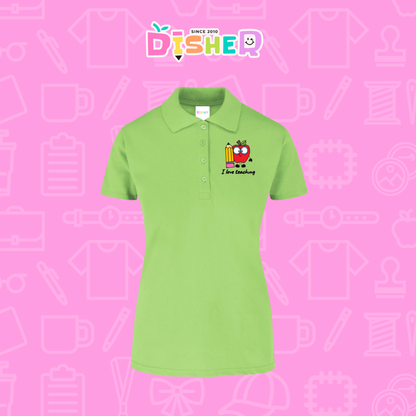 PBY-D-0077: Polo Bordada 50/50 Dama I Manzana lentes