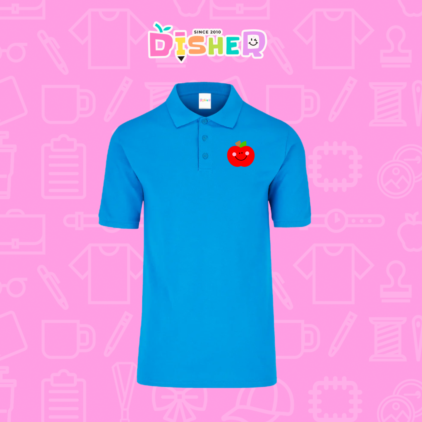 PBY-C-0030: Polo Bordada 50/50 Caballero I Smile Apple