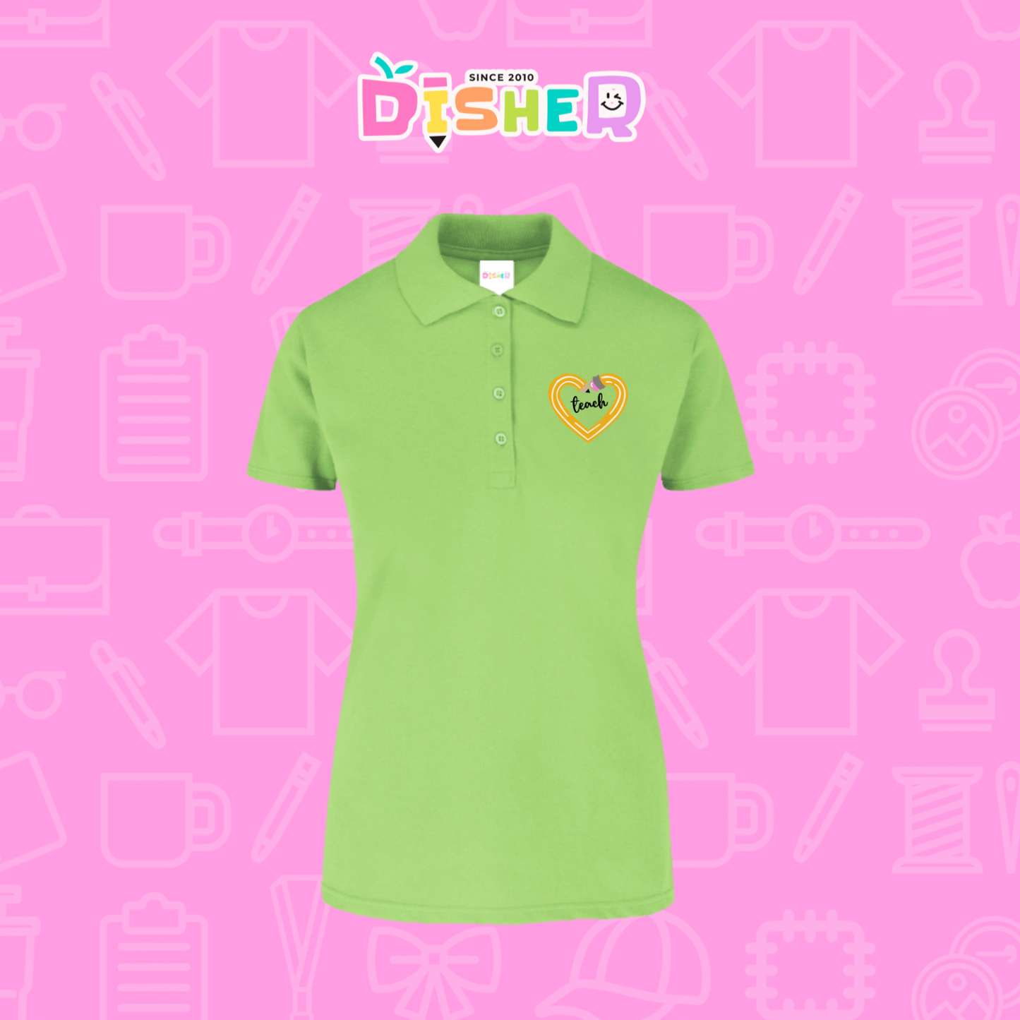 PBY-D-0100: Polo Bordada 50/50 Dama I Lápiz teach