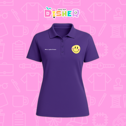 PBD-D-021: Polo Bordada Dry Fit Dama I Happy face