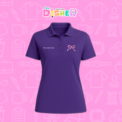 PBD-D-048: Polo Bordada Dry Fit Dama I Moño girly