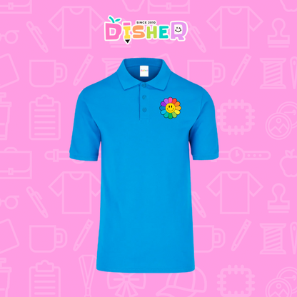 PBY-C-0018: Polo Bordada 50/50 Caballero I Flor de colores